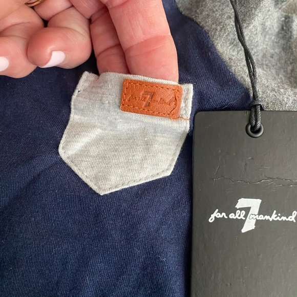 2 🆕 SEVEN for ALL MANKIND long sleeve onesies! One jersey, one striped!💙🤍💙 - Picture 2 of 5